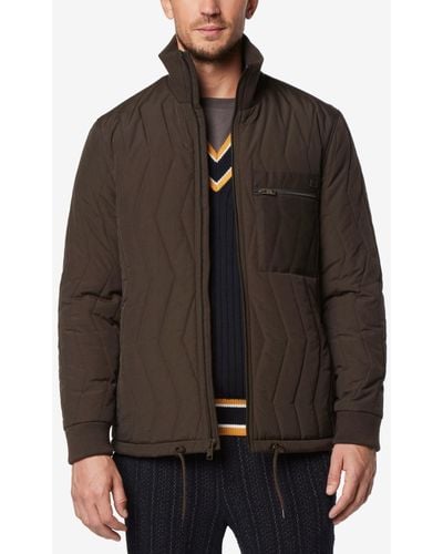 Marc New York Floyd Zig-zag Quilted Blouson Jacket - Brown