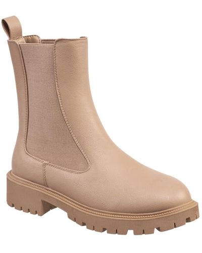 French Connection Reyeh Lug Sole Boots - Natural