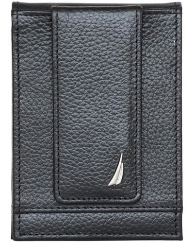 Nautica Front Pocket Leather Wallet - Gray