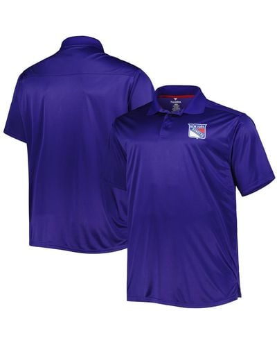 Profile New York Rangers Big And Tall Team Color Polo Shirt - Blue