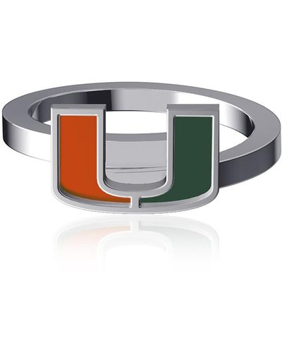 Dayna Designs Miami Hurricanes Bypass Enamel Ring - Blue