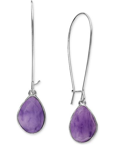 Style & Co. Stone Linear Drop Earrings - Purple