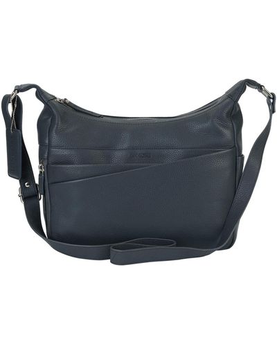 Mancini Pebble June Leather Crossbody Handbag - Blue