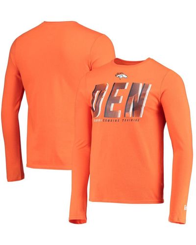 KTZ Denver Broncos Combine Authentic Static Abbreviation Long Sleeve T-shirt - Orange