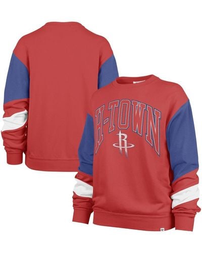 '47 Houston Rockets 2023/24 City Edition Nova Crew Pullover Sweatshirt - Red