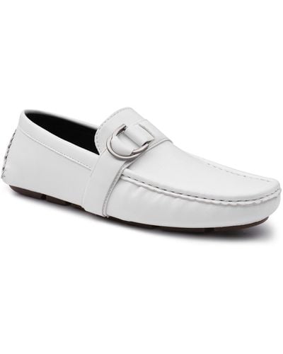 Aston Marc Charter Side Buckle Loafers - White