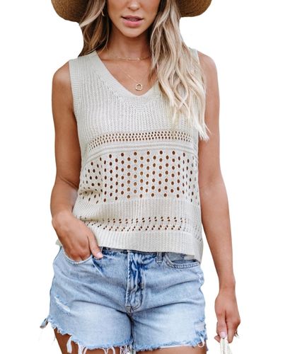 CUPSHE Cut-out Vest Cover-up - White