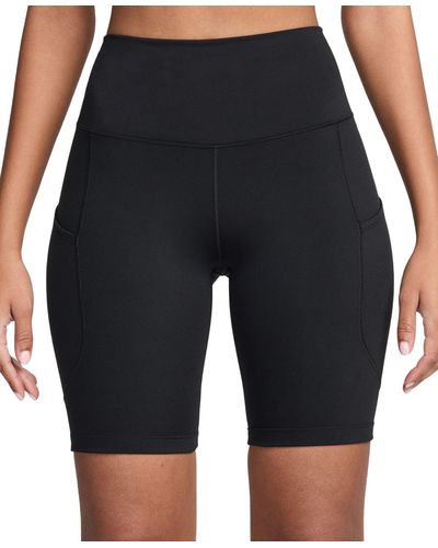 Nike One High-waisted Side-pocket Bike Shorts - Black