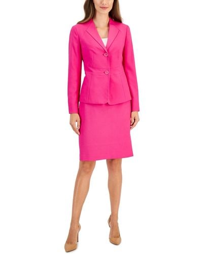 Le Suit Petite Two-button Jacket & Pencil Skirt Suit - Pink