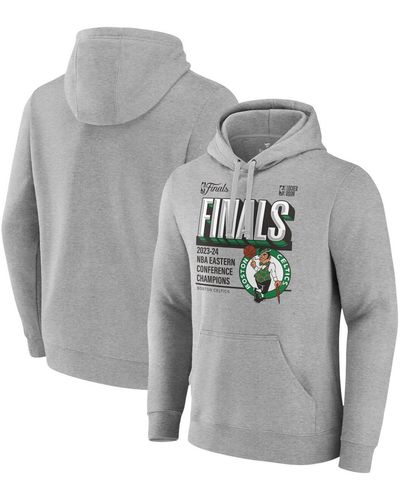 Fanatics Boston Celtics 2024 Eastern Conference Champions Locker Room Post Up Move Pullover Hoodie - Gray