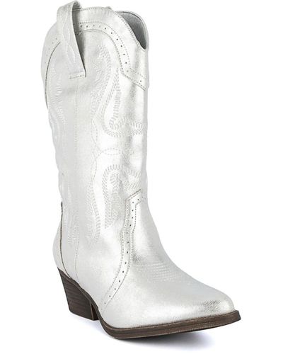 Sugar Tammy Tall Cowboy Boots - White