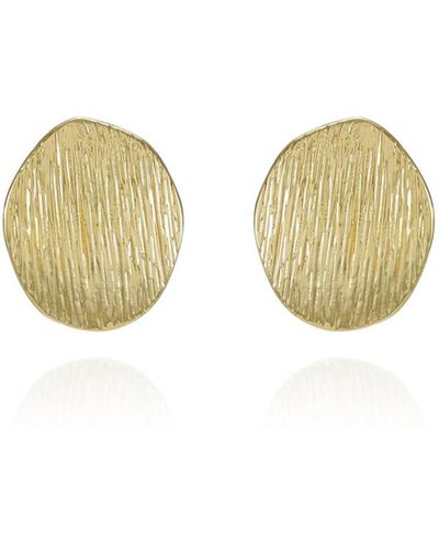 Vince Camuto Tone Texturized Pebble Coin Earrings - White
