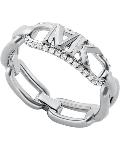 Michael Kors Two-tone Statement Empire Link Chain Ring - Metallic
