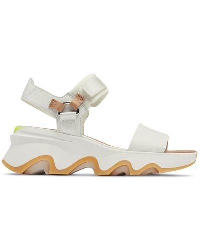 Sorel Kinetic Impact Ankle-strap Sport Platform Sandals - White