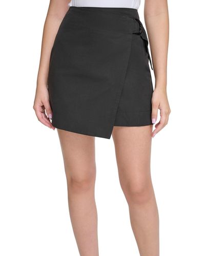 Calvin Klein High-waist Twill Wrap Skirt - Black