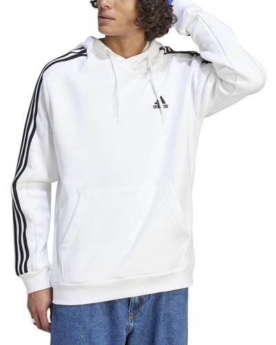 adidas Essentials 3-stripes Regular-fit Fleece Hoodie, Regular & Big & Tall - White