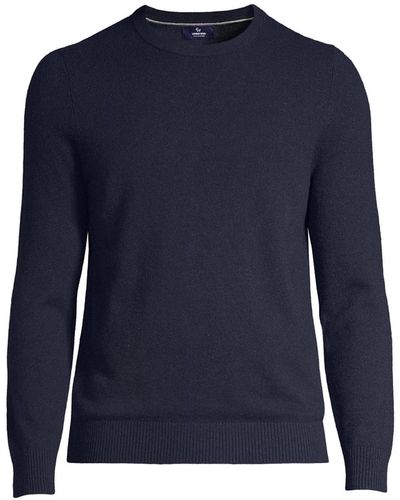 Lands' End Fine Gauge Cashmere Sweater - Blue