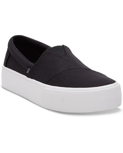 TOMS Fenix Platform Slip On Sneakers - Blue