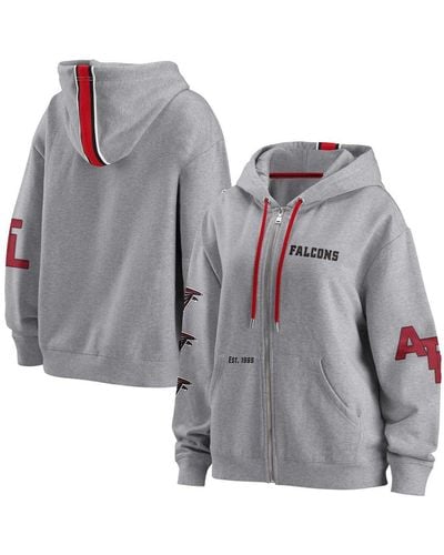 Wear by Erin Andrews Heathered Gray Atlanta Falcons Team Full-Zip Hoodie Heather Gray