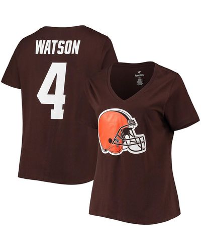 Fanatics Deshaun Watson Cleveland S Plus Size Player Name And Number V-neck T-shirt - Brown