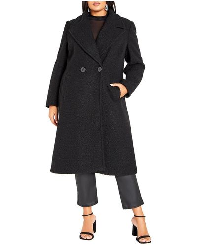City Chic Plus Size Daniella Coat - Black