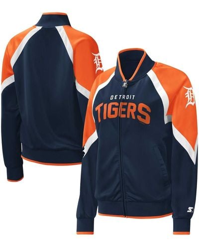 Starter Detroit Tigers Touchdown Raglan Full-zip Track Jacket - Blue