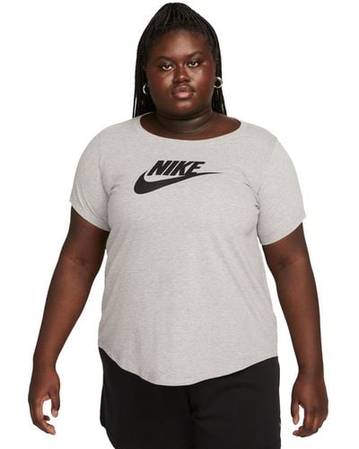 Nike Plus Size Active Sportswear Essentials Short-sleeve Logo T-shirt - White