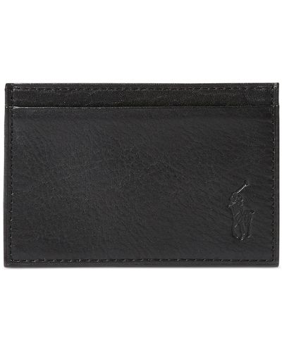 Polo Ralph Lauren Pebbled Leather Card Case - Black