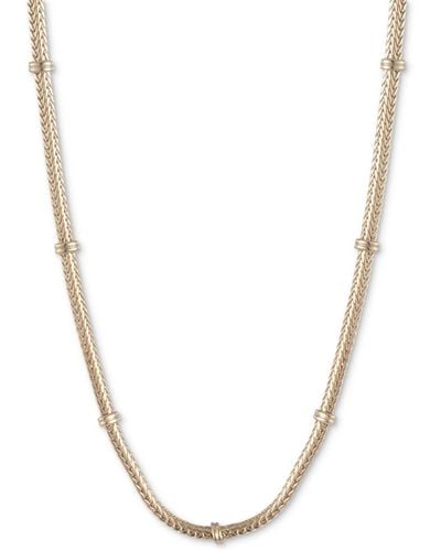 Lauren by Ralph Lauren Tone Herringbone Chain 16" Collar Necklace - Metallic
