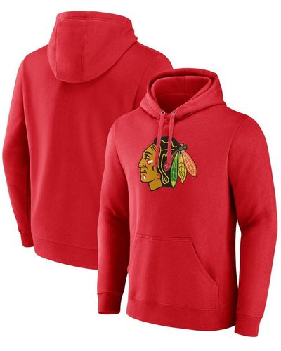 Fanatics Chicago Blackhawks Primary Logo Pullover Hoodie - Red