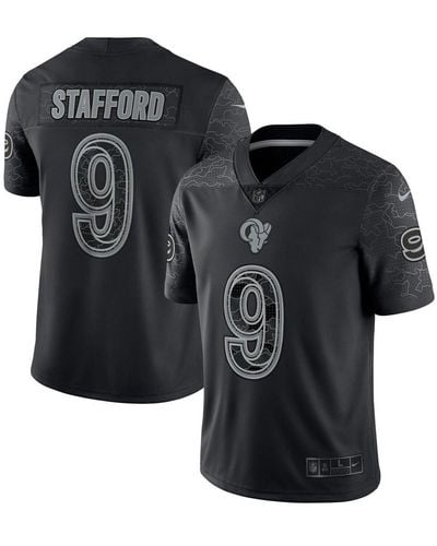 Men's Nike Matthew Stafford Black Los Angeles Rams RFLCTV Limited Jersey