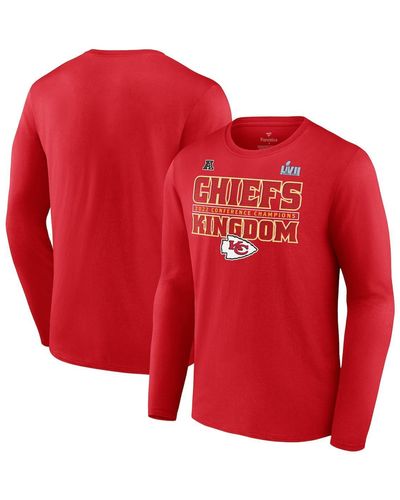 Fanatics Kansas City Chiefs 2022 Afc Champions Team Slogan Long Sleeve T-shirt - Red