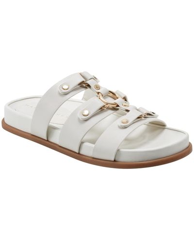Marc Fisher Verity Slip-on Strappy Casual Sandals - White