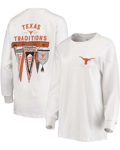 Pressbox Texas Longhorns Traditions Pennant Long Sleeve T-shirt - White