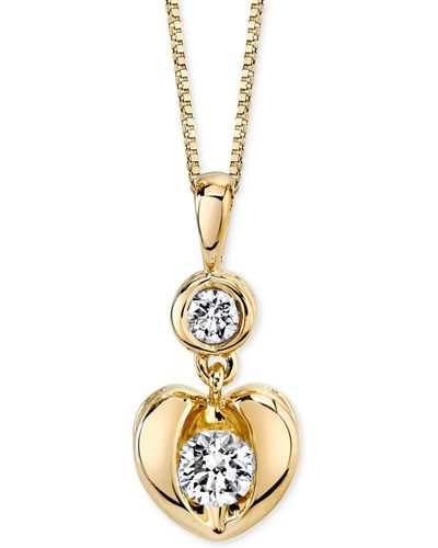 Proud Mom Diamond Heart Pendant Necklace In 14k White Or Yellow Gold (1/4 Ct. T.w.)