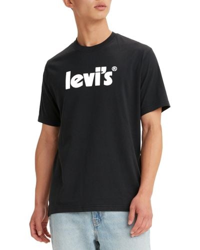 Levi's Relaxed Fit Crewneck Poster Logo T-shirt - Black