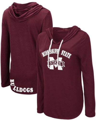 Colosseum Athletics Mississippi State Bulldogs My Lover Lightweight Hooded Long Sleeve T-shirt - Purple