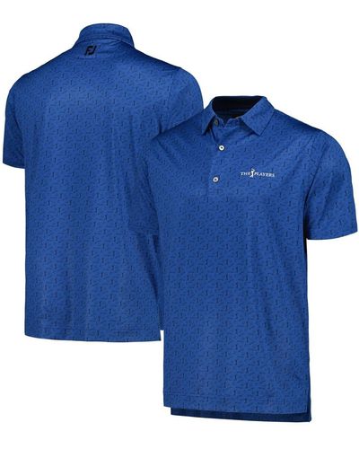 Men's 2022 U.s. Open Footjoy Blue Allover Print Polo