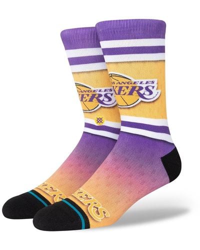 Stance Los Angeles Lakers Hardwood Classics Fader Collection Crew Socks - Purple