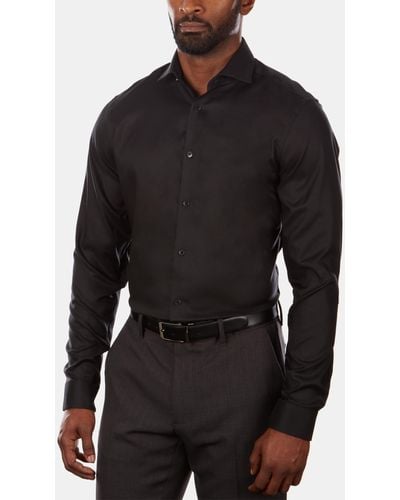 Calvin Klein Steel Slim-fit Non-iron Stretch Performance Dress Shirt - Black