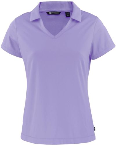 Cutter & Buck Plus Size Daybreak Eco Recycled V-neck Polo Shirt - Purple