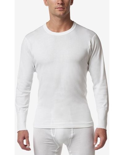Stanfield's Premium Cotton Rib Thermal Long Sleeve Undershirt - White
