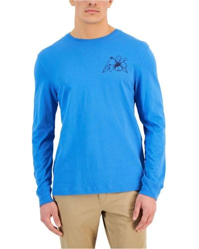 Club Room Crewneck Knit Graphic T-shirt in Blue for Men | Lyst