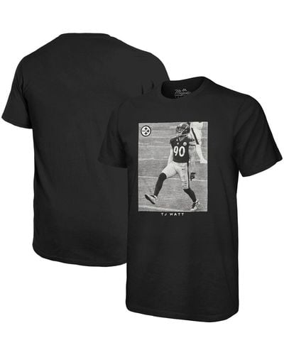 Majestic Threads T.j. Watt Pittsburgh Steelers Oversized Player Image T-shirt - Black