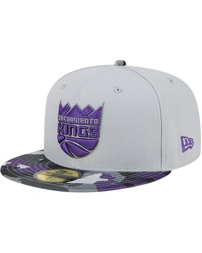KTZ Gray Sacramento Kings Active Color Camo Visor 59fifty Fitted Hat