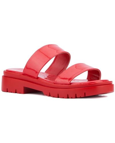 Olivia Miller Tempting Platform Sandal - Red