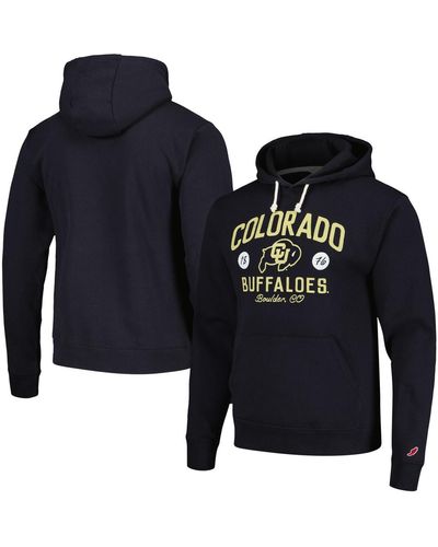 League Collegiate Wear Distressed Colorado Buffaloes Bendy Arch Essential Pullover Hoodie - Blue
