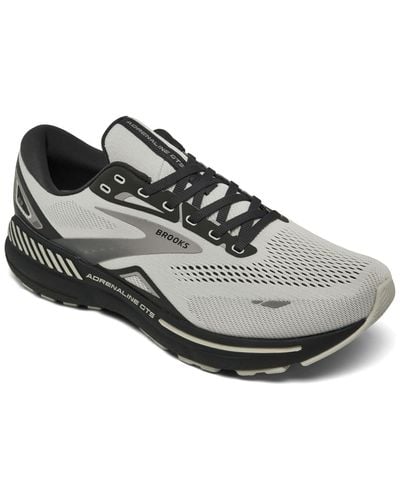 Brooks Adrenaline Gts 23 Wide-width Running Sneakers From Finish Line - Black