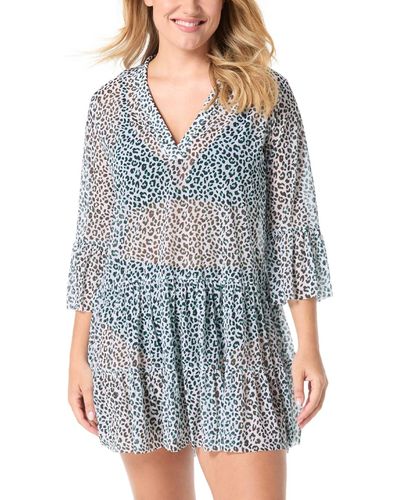 Coco Reef Enchant Printed Cover-up Dress - Blue