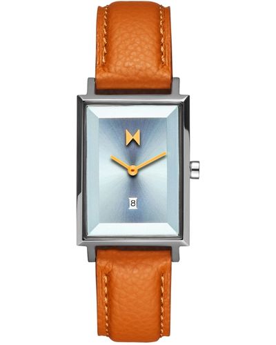 MVMT Quartz Signature Square Leather Watch 24mm - Blue